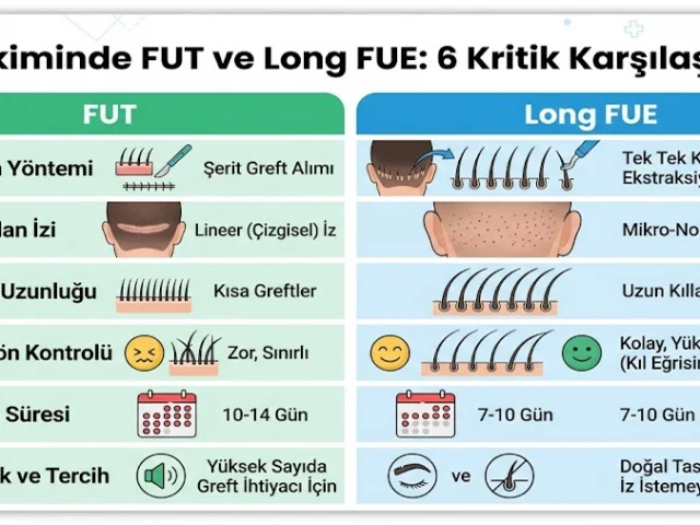 Kaş Ekiminde FUT ve Long FUE: 6 Kritik Karşılaştırma