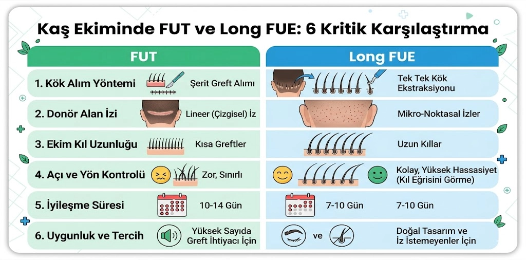 Kaş Ekiminde FUT ve Long FUE: 6 Kritik Karşılaştırma